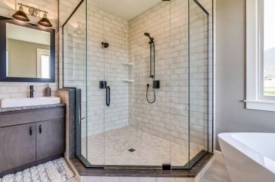 Corner Walk-in Shower with Frameless Door